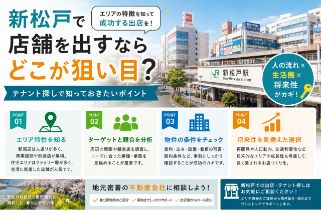 新松戸で店舗を出すならどこが狙い目? テナント探しで知っておきたいポイント